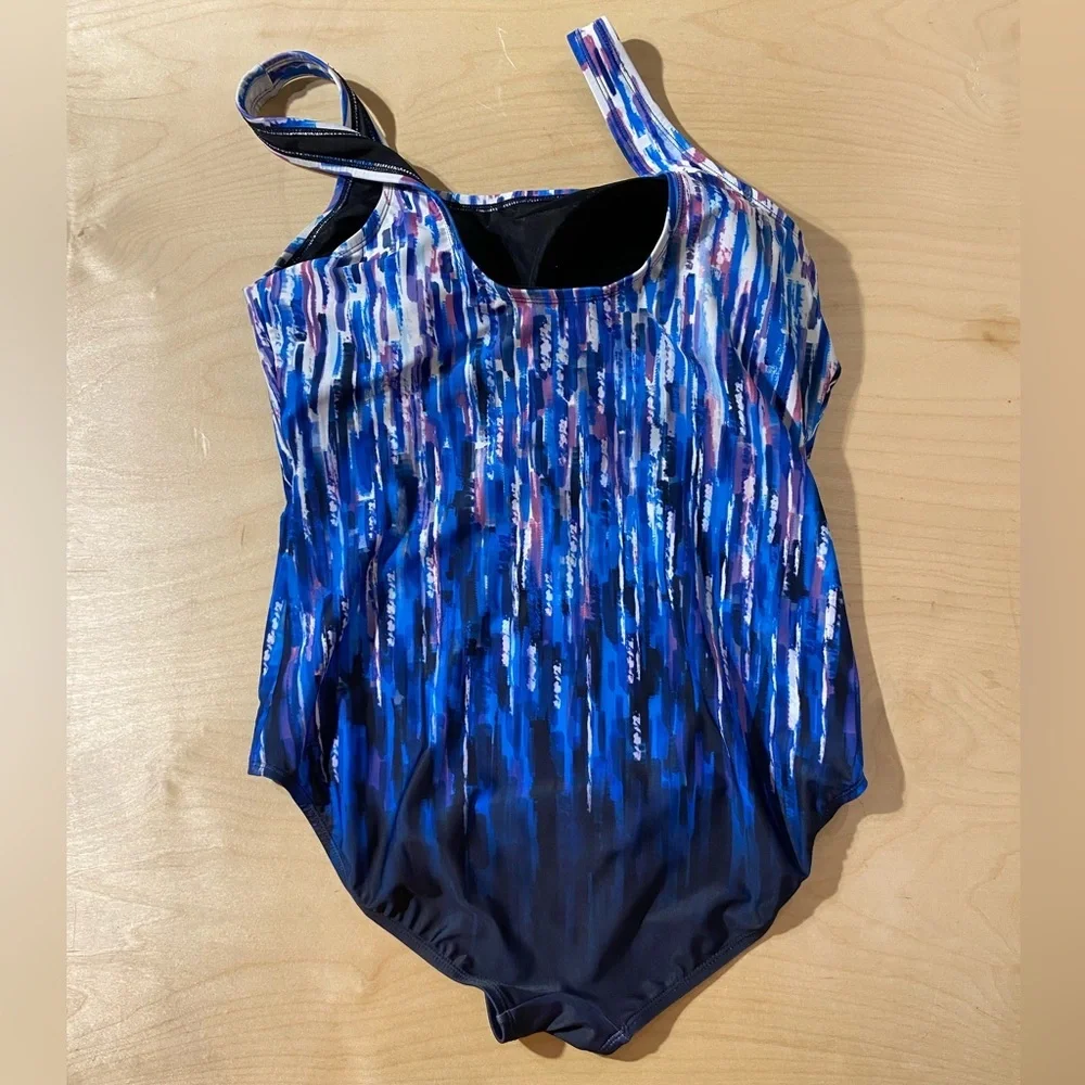 Swim Suits For All Blue and Purple SwimSuit 16 (OO)